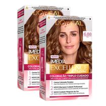 Kit 2 Tintura Creme Imédia Excellence L'oréal Mel 6.88 Kit