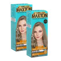 Kit 2 Tintura Creme Maxton Louro Claro Acinzentado 8.1