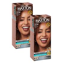 Kit 2 Tintura Maxton Creme Ruivo Doce De Leite 7.74