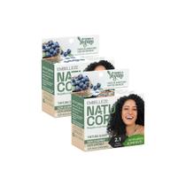 Kit 2 Tintura Pó Natucor Embelleze Mirtilo Preto Especial 2.1