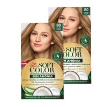Kit 2 Tintura Soft Color Sem Amônia Louro Claro 80 Kit