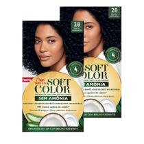 Kit 2 Tintura Soft Color Sem Amônia Preto Azulado 28 Kit