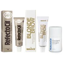 Kit 2 Tinturas Refectocil Castanho Claro + Blonde Brow + Oxidante Creme Kit 2 Tinturas Refectocil Castanho Claro + Blonde Brow + Oxidante Creme