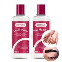 Kit 2 Tira Manchas de Henna da Pele Removedor Sabonete Líquido Suaveness Soft Hair 100ml