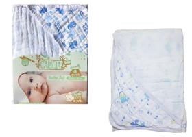 kit 2 Toalha Banho Bebe Recem Nascido Soft 85cm x 85cm Menino AZUL