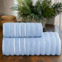 Kit 2 toalha banho e rosto wave - indigo - corttex