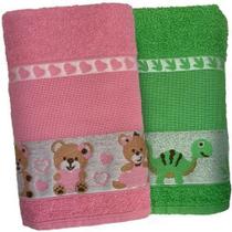 Kit 2 Toalha De Banho Infantil Rosa E Verde Ponto Cruz Faap Kit 2 Toalha De Banho Infantil Rosa E Verde Ponto Cruz Faap