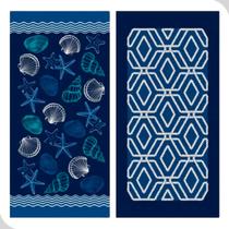 Kit 2 Toalha De Banho Praia Piscina Aveludada Macia 70 x 140m Estampada Lepper