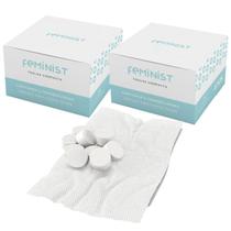Kit 2 Toalha Limpeza Intima Compacta Umedecida Feminist