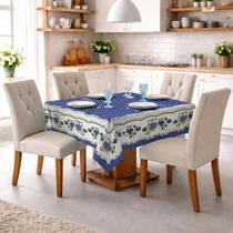 Kit 2 Toalha para Mesa Quadrada Estampada Oxford para 4 Cadeiras 1,45 x 1,45 Premium