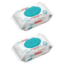 Kit 2 Toalha Umedecida Lenço Puro Amor Premium 100Un - QLB