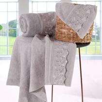 Kit 2 toalhas banho e rosto 100% algodão extra macia lace