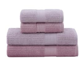 Kit 2 Toalhas Banho Gigante e 2 Rosto Fio Penteado Canelado Buddemeyer