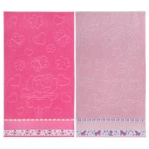 Kit 2 Toalhas Banho Infantil Criança Algodão Jacquard Menino Menina 1,20m X 0,70m