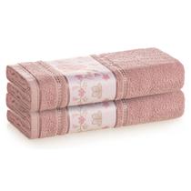 Kit 2 Toalhas Banho Infantil Karsten Emilia Rosa