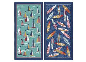 Kit 2 Toalhas Banho Navegantes Casal Praia Piscina Aveludada