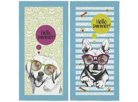 Kit 2 Toalhas Banho Summer Pets Aveludada Toque Macio Lepper
