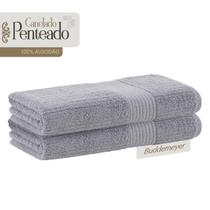 kit 2 Toalhas Buddemeyer Banho Penteado Canelado Cinza