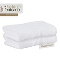 Kit 2 Toalhas Buddemeyer Rosto Penteado Canelado Brancas