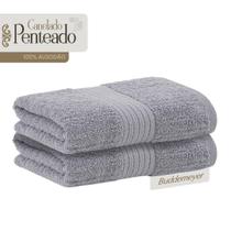 Kit 2 Toalhas Buddemeyer Rosto Penteado Canelado Cinza
