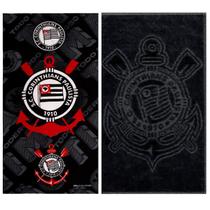 Kit 2 Toalhas Corinthians Banho Praia e Piscina Oficial Clubes do Brasil Brasão Relevo Licenciado Buettner