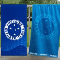 Kit 2 Toalhas Cruzeiro Buettner Oficial: Estampada e Jacquard Banho Praia Algodão Kit 2 Toalhas Cruzeiro Buettner Oficial: Estampada e Jacquard Banho Praia Algodão