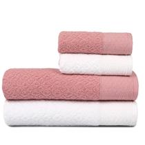 Kit 2 Toalhas De Banho + 2 Toalhas de Rosto Capri Atlântica Gigante 100% Algodão Banhão