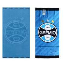 Kit 2 Toalhas de Banho Aveludada e Jacquard Time do Grêmio Azul Buettner