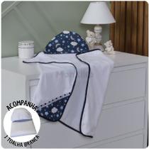 KIT 2 Toalhas de Banho Capuz Bebê Estampas