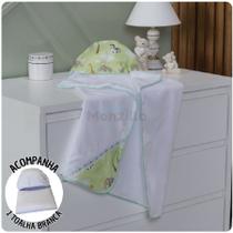 KIT 2 Toalhas de Banho Capuz Bebê Estampas