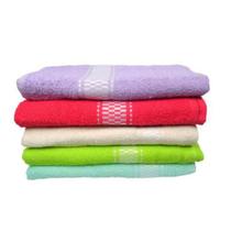 Kit 2 toalhas de banho confortável de algodão com detalhe na barra