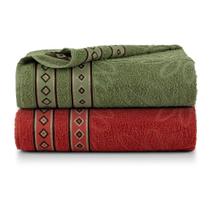 Kit 2 Toalhas De Banho Jacquard Bloom 100 % Algodão - Nicks Moda Casa