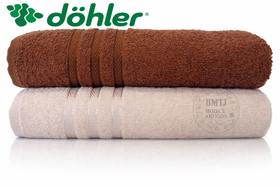Kit 2 Toalhas de Banho Macia Dohler Priori 340g/m² 65cmx130cm 100% Algodão