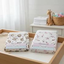 Kit 2 Toalhas De Banho Para Bebê Com Capuz 100 Algodão Rosa