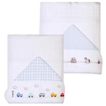 Kit 2 Toalhas De Banho Soft Bordados Papi 90 X 75 cm