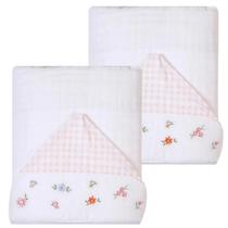 Kit 2 Toalhas De Banho Soft Bordados Papi 90 X 75 cm