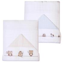 Kit 2 Toalhas De Banho Soft Bordados Papi 90 X 75 cm