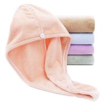 Kit 2 Toalhas De Cabelo Para Banho Toca Turbante Em Microfibra Grande 65cm Toque Macio Alta Absorção
