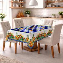 Kit 2 Toalhas de Cozinha Oxford 1,45 x 2,10 Estampada Retangular Mesa para 6 Cadeiras