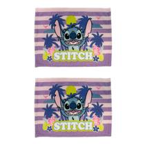 Kit 2 Toalhas de mão para Lancheira Infantil do Stitch com Toque Aveludado 40x28cm Lepper