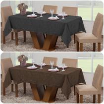 Kit 2 Toalhas De Mesa Luxo Retangular 6 Lugares Jacquard Buffet Festas Decoração Restaurante Cozinha