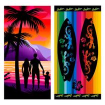 Kit 2 Toalhas de Praia Piscina Banho Microfibra Secagem Rápida Leve Antiareia 1,40x70