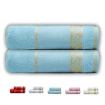Kit 2 Toalhas de Rosto Grande Grossas Macia Barra Bordar Pintar