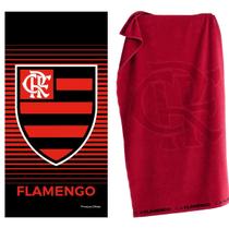 Kit 2 Toalhas Flamengo Banho Praia e Piscina Oficial Clubes do Brasil Licenciado Buettner Estampada e Clube de Regatas