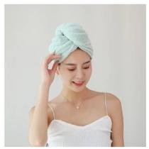 Kit 2 Toalhas Mágica Secagem Rápida dos Cabelos Botão Antifrizz Grande Microfibra