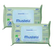 Kit 2 Toalhas Umedecidas Mustela Compostáveis com Perfume 60 Unidades cada