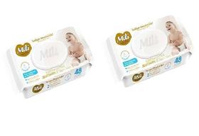 Kit 2 Toalhinha Umedecida Com Tampa Love&Care 48 Unid - Mili