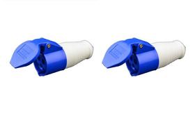 Kit 2 Tomada Acoplamento 2p+t 16a Azul 6h 220/250v Omg 3056 Kit 2 Tomada Acoplamento 2p+t 16a Azul 6h 220/250v Omg 3056