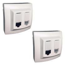 Kit 2 Tomada de Rede RJ45 + Telefone RJ11 Cat5 Pial Legrand
