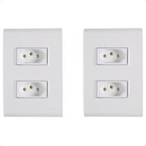 Kit 2 Tomada Dupla 20A 4x2 Branco Embutir Liz Tramontina